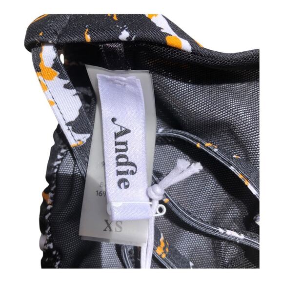 Andie x Demi Moore NWT The Tropez Luxe Flat Bikini Top- Black Firework Print XS - Picture 9 of 15